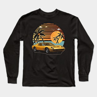 Lamborghini Miura 1966 car sunset Long Sleeve T-Shirt